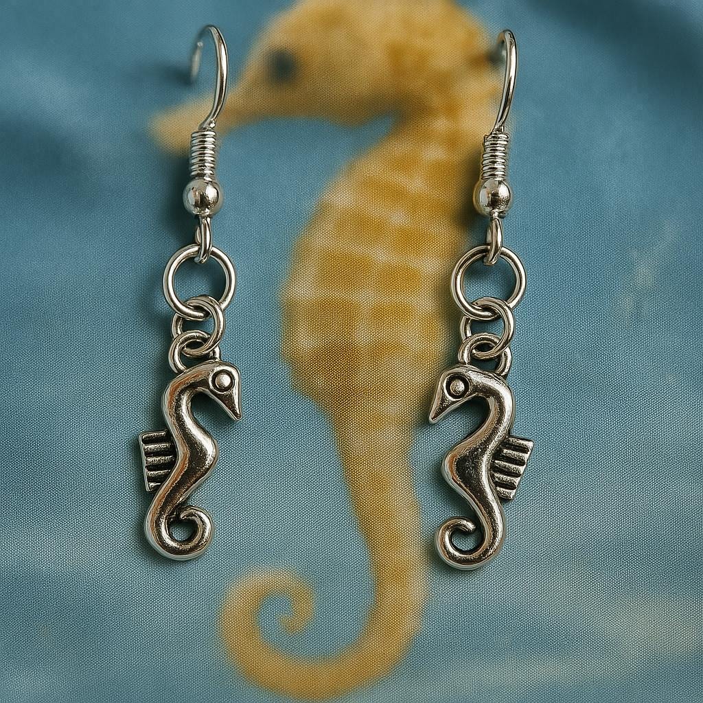Silver Sea Animal Earrings – Handmade Ocean-Inspired Jewelry, Dolphin, Turtle, Starfish Charms, BoutiqueByCheryl Gift for Her