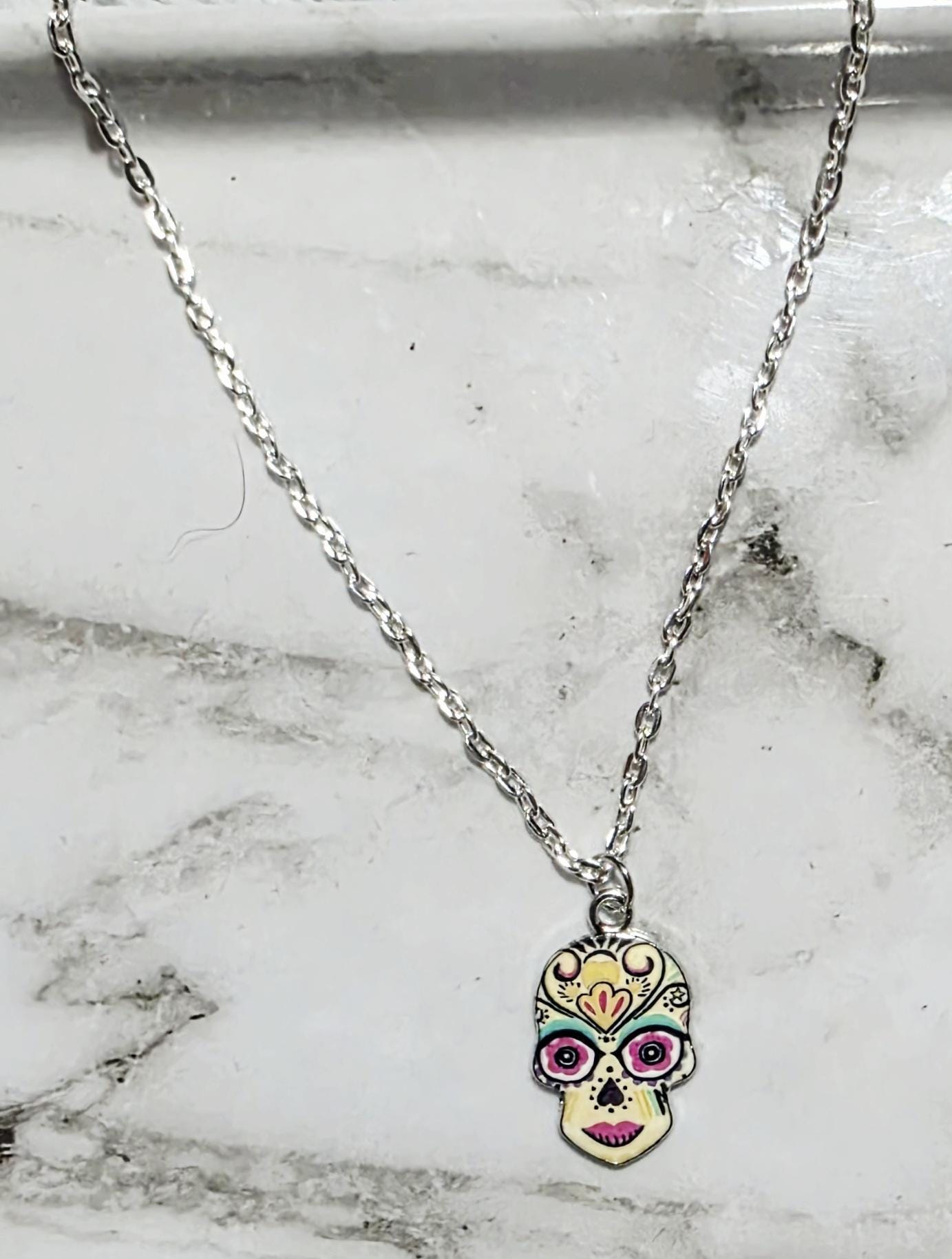 Soul Adorned: Sugar Skull Silver Necklaces