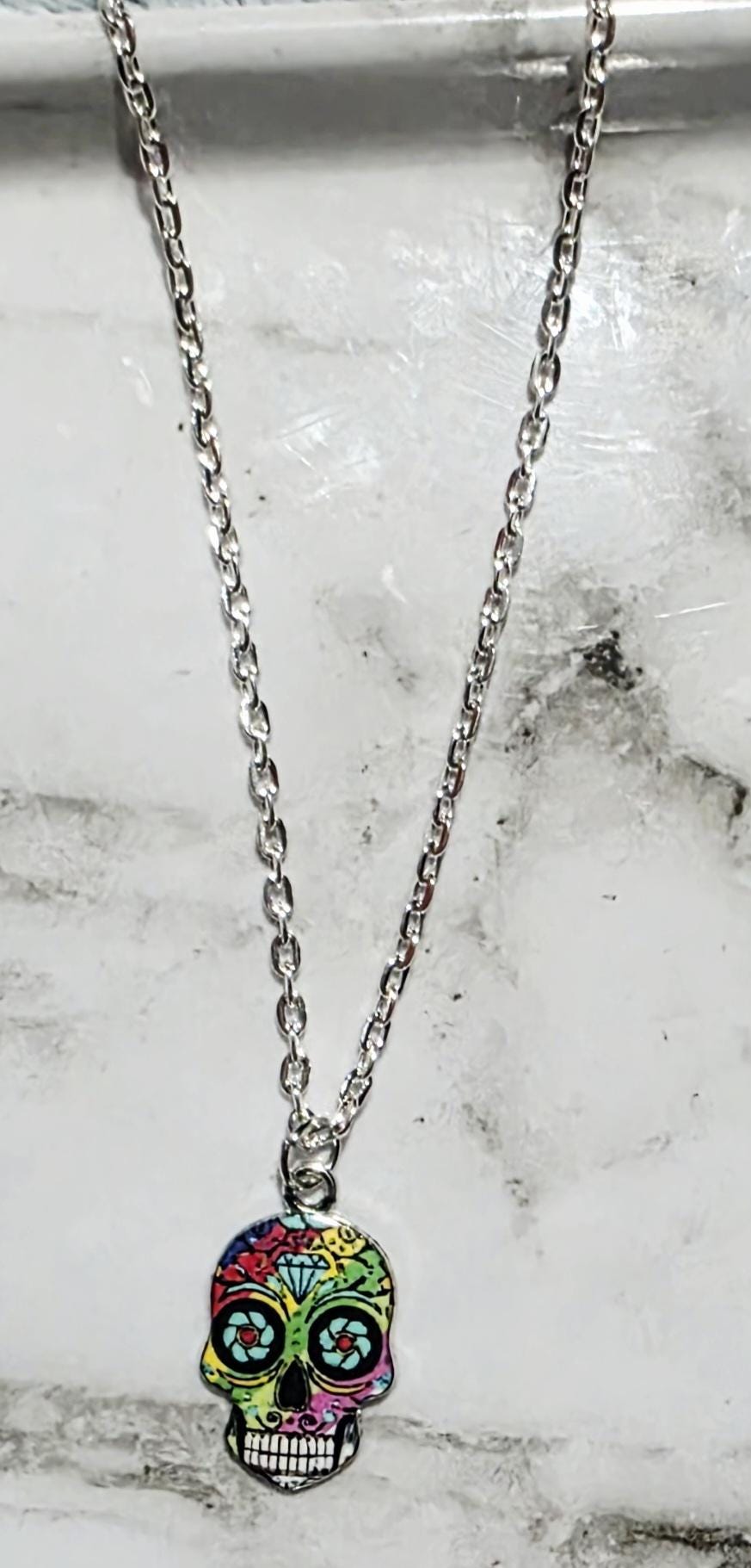 Soul Adorned: Sugar Skull Silver Necklaces