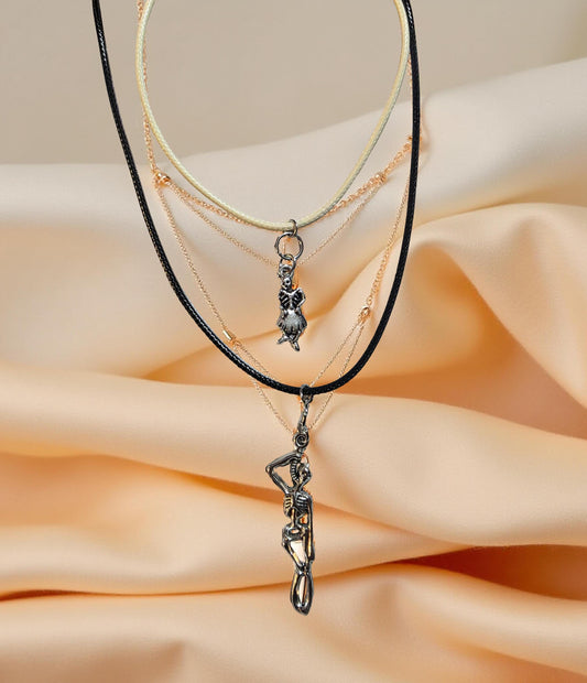 Bonebound Leather Necklace – Skeleton Pendant, Gothic Handmade Jewelry, BoutiqueByCheryl Dark Art Gift for Him or Her