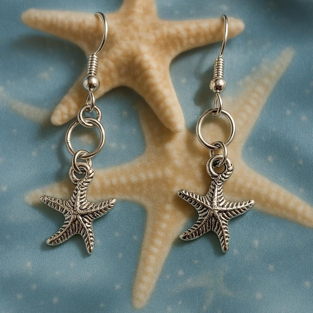 Silver Sea Animal Earrings – Handmade Ocean-Inspired Jewelry, Dolphin, Turtle, Starfish Charms, BoutiqueByCheryl Gift for Her