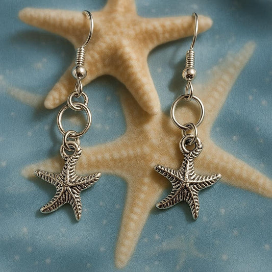 Silver Sea Animal Earrings – Handmade Ocean-Inspired Jewelry, Dolphin, Turtle, Starfish Charms, BoutiqueByCheryl Gift for Her