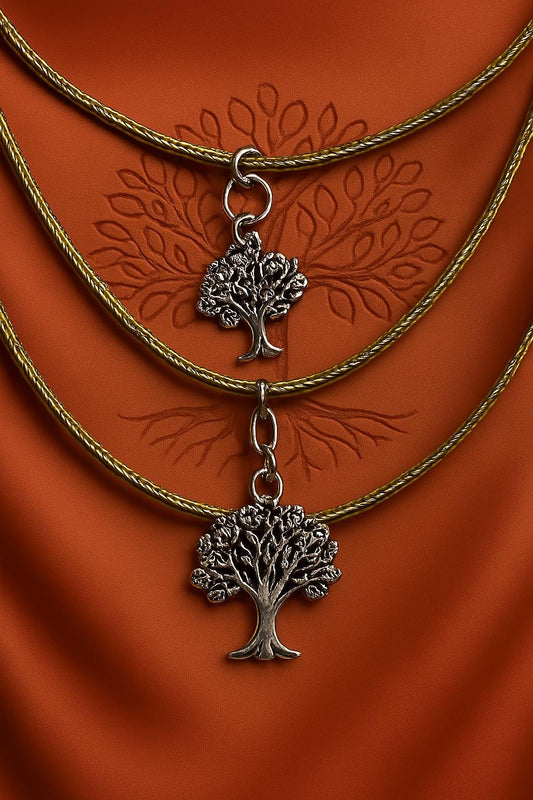 Earthbound Elegance Leather Necklace – Silver Tree of Life Pendant, Nature-Inspired Handmade Jewelry, BoutiqueByCheryl Gift for Her or Him