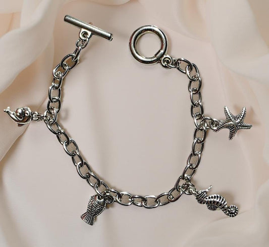 Elegant Silver Sea Bracelet – Sterling Silver Ocean-Inspired Jewelry, Beach Lover Gift for Her, BoutiqueByCheryl