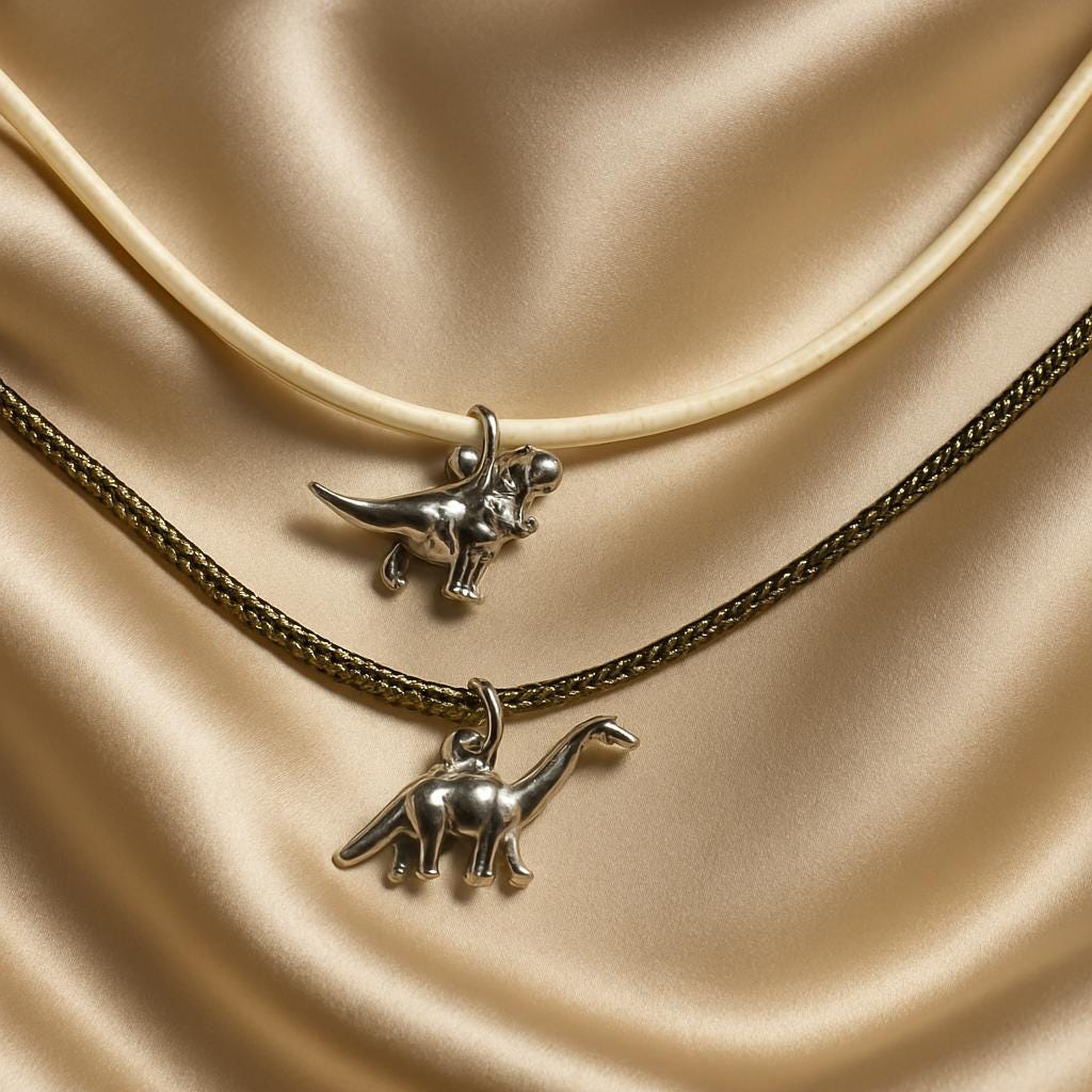 Playful Dinosaur Necklace – Sterling Silver Dino Pendant, Fun Animal Jewelry, Boho Chic Gift for Her, BoutiqueByCheryl
