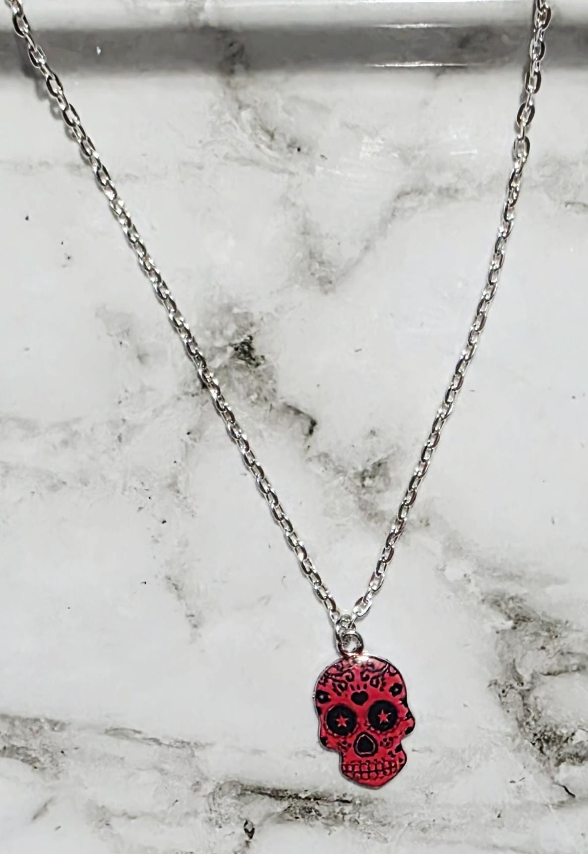 Soul Adorned: Sugar Skull Silver Necklaces