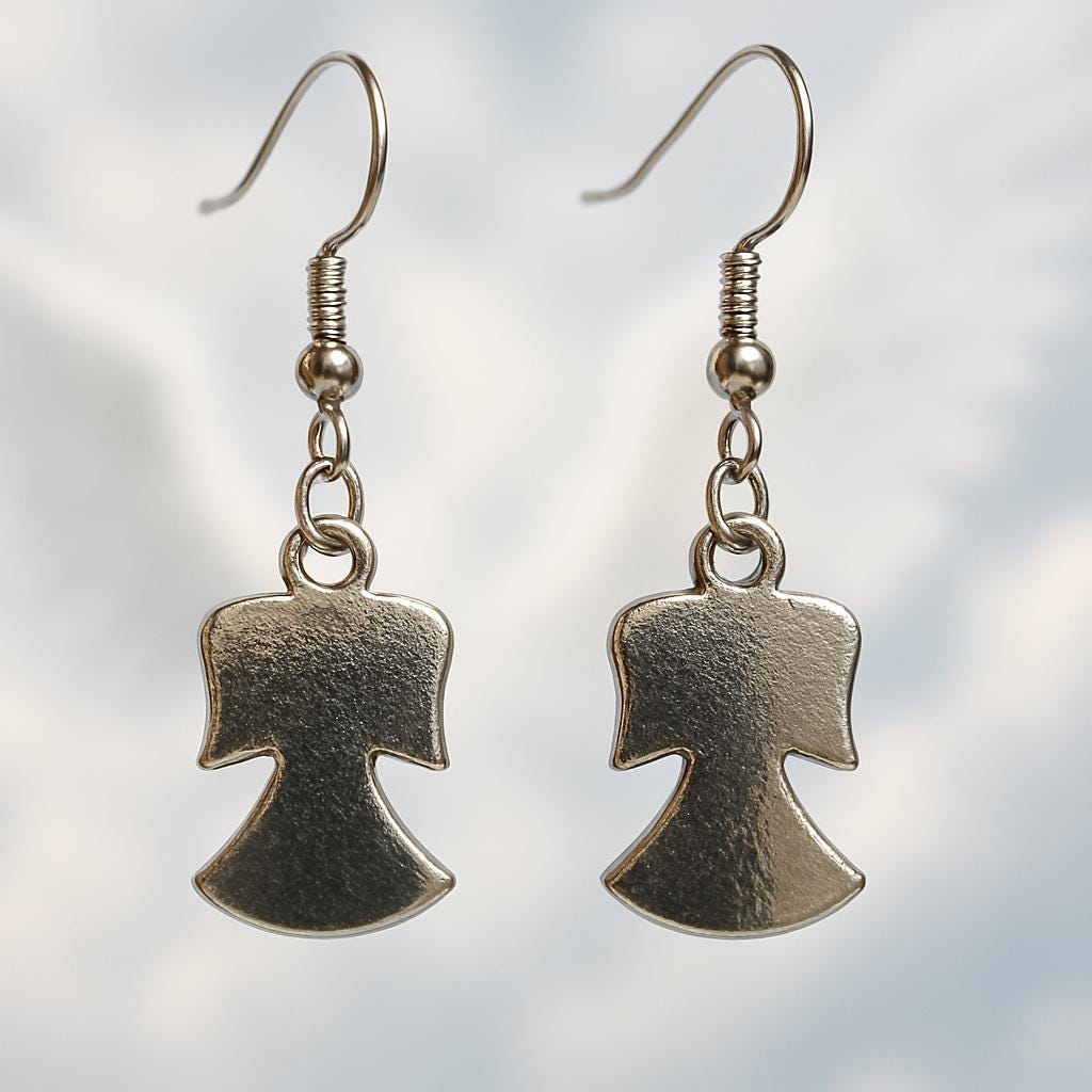 Celestial Secrets Silver Earrings – Angel, Lock & Key, Spiderweb Charms, Gothic Boho Jewelry, BoutiqueByCheryl Handmade Gift for Her